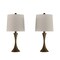 Lavish Home Table Lamps  Set of 2 Mid-Century Modern Metal Flared Trumpet Base with Energy Efficient LED Light Bulbs Included